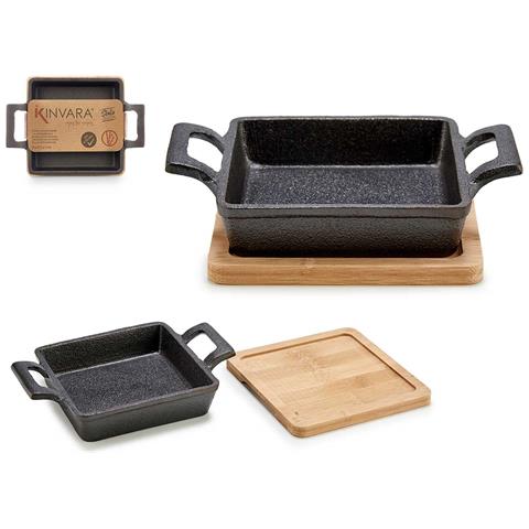 Vassoio Ghisa Quadrato Peq Band Bamboo 14*19*5 Cm 19x14x5 Cm. Colore Nero - Foto 4