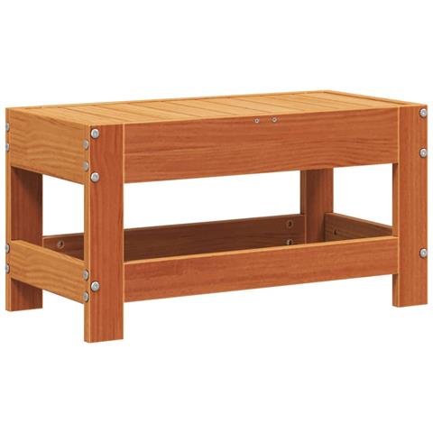 Poggiapiedi Da Giardino Marrone Cera 62x30x32 Cm Massello Pino - Foto 1