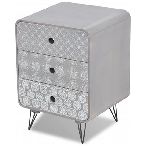 Armadietto Laterale Con 3 Cassetti Grigio - Foto 1