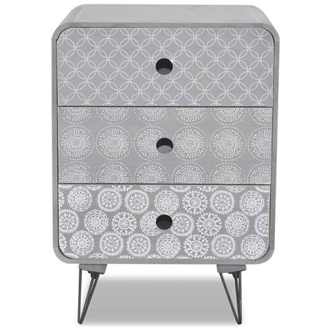 Armadietto Laterale Con 3 Cassetti Grigio - Foto 2