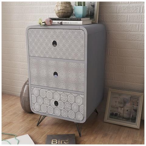 Armadietto Laterale Con 3 Cassetti Grigio - Foto 6