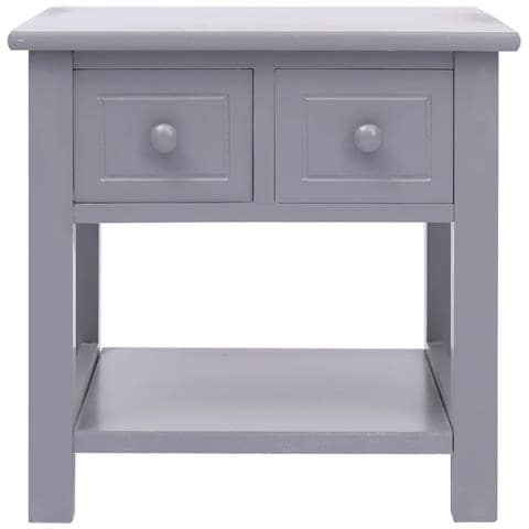 Tavolino Laterale Grigio 40x40x40 Cm In Legno Di Paulownia - Foto 1