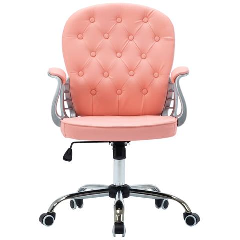 Lusso Casadino -  Sedia Da Ufficio Girevole Rosa In Similpelle - Foto 2