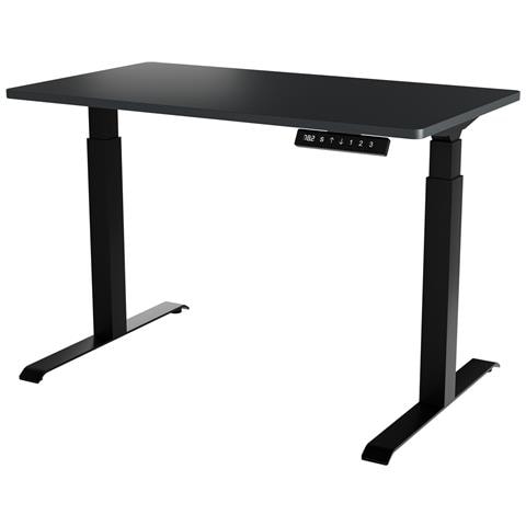 Scrivania con regolazione elettrica dell'altezza MOON 121x67x72-120 nero /antracite - Foto 1