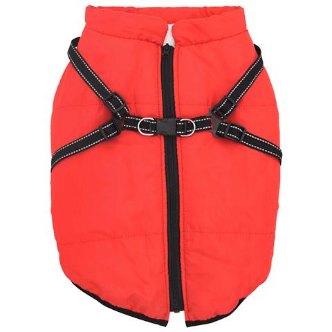 Cappotto Cani Imbracatura Impermeabile Riflettente Rosso L52 - Foto 2