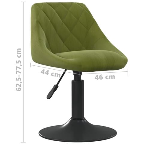 Sedie da Pranzo Girevoli 2 pz Verde Chiaro in Velluto - Foto 9