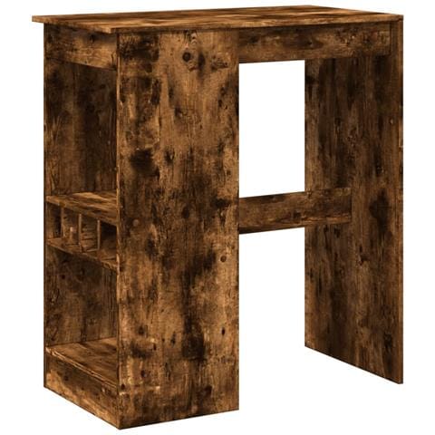 Tavolo Bar con Rastrelliera Rovere 90x47,5x103,5 cm Multistrato - Foto 1