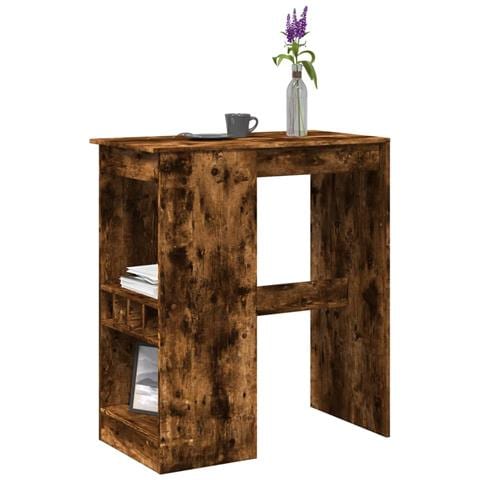 Tavolo Bar con Rastrelliera Rovere 90x47,5x103,5 cm Multistrato - Foto 2
