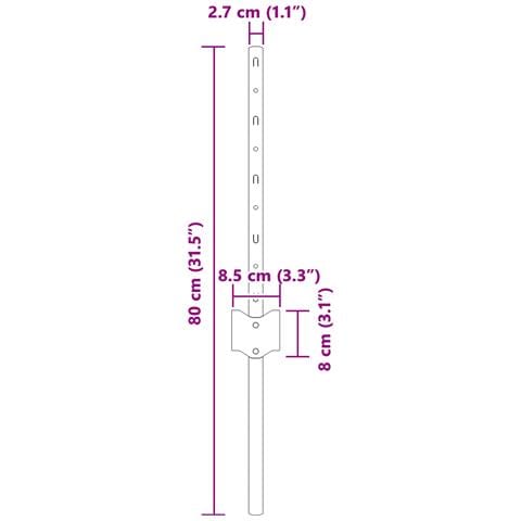 Pali per Recinzione 5 pz U-Channel 40 cm Acciaio Zincato - Foto 6