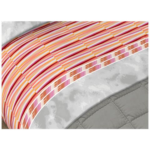 Completo Lenzuola Matrimoniale 100% Cotone Made Italy Disegno Flow Singolo Arancio - Foto 2