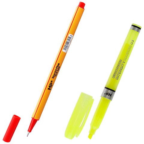 Set Di Scrittura: 2 Evidenziatori A Punta Fine E 1 Evidenziatore Fluorescente. - Foto 1