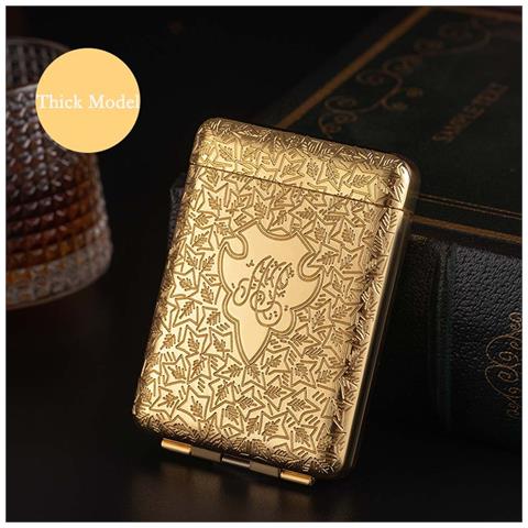 Portasigarette In Metallo A Tre Ante Con Apertura A Scatto - Contiene 16 Sigarette King Size Gold - Foto 1