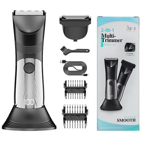 Multi-trimmer 2-in-1 Modello 196: Rifinitore Per Peli Corporei Con Led E Ricarica Type-c - Foto 1