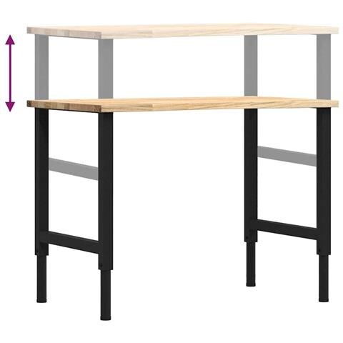 Banco da Lavoro 100x60x(71,5-98) cm Legno Massello Rovere - Foto 9