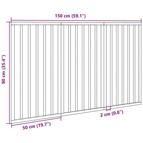 Cancello per Cani Pieghevole 3 Pannelli Nero 150cm Legno Pioppo - Foto 9