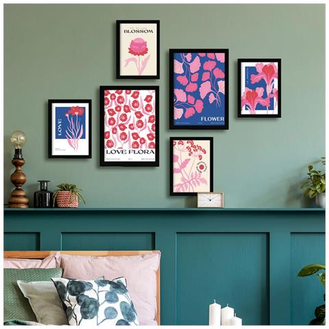 Set Di 6 Stampe Fiori Amore Per I Fiori Stampe Naturalistiche E Botaniche Per L'interior Design A3 & A4 Senza Cornice - Foto 2