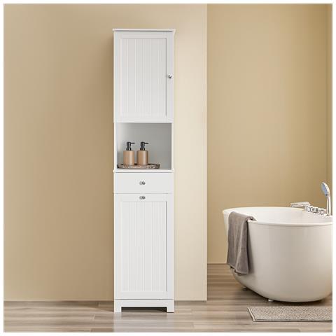 Colonna Bagno Stretto Con Cesto 45l, Cassetto In Mdf E Anta Mobiletto - Foto 2