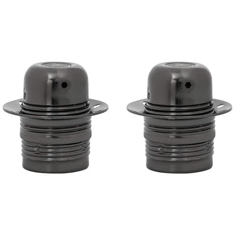 Portalampade 2 pz Nero Lucido E27 - Foto 1