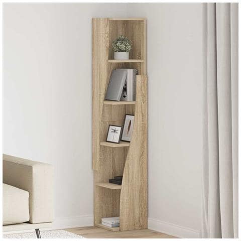 Mobile angolare Bianco 27,5x27x140cm Legno multistrato - Foto 2