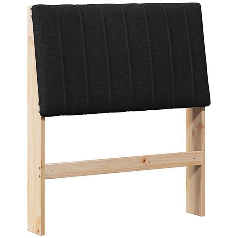 Testiera imbottita Nero 80 cm Pino massello - Foto 1