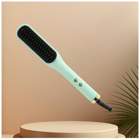 Spazzola Elettrica Lisciante Per Capelli 2-in-1 Con Temperatura Regolabile Green - Foto 4