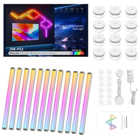 Strisce Led Rgb Smart Fai-da-te, Controllo Wifi Bluetooth, 12 Sezioni - Perfette Per L'arredamento Domestico White - Foto 1