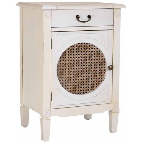 Tavolino In Legno Laccato Bianco Con Griglia 46x36x68h Cm - Foto 1