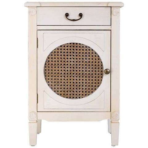 Tavolino In Legno Laccato Bianco Con Griglia 46x36x68h Cm - Foto 2