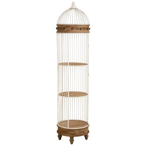 Scaffale In Legno Bianco E Metallo A 3 Ripiani 40x40x176h Cm - Foto 1