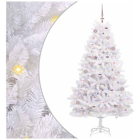 Albero di Natale Artificiale con Rami Pieghevoli Bianco 180 cm - Foto 1