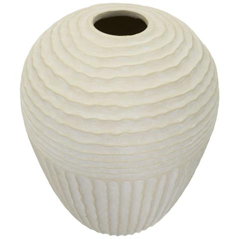 Vaso Icicle Grande In Magnesio Crema Con Incisioni A Contrasto - Foto 2