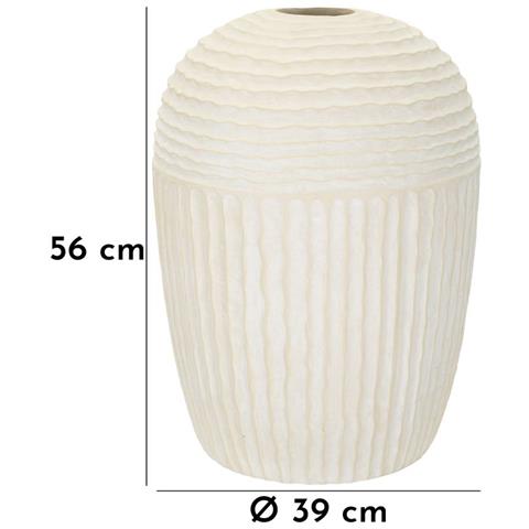 Vaso Icicle Grande In Magnesio Crema Con Incisioni A Contrasto - Foto 7