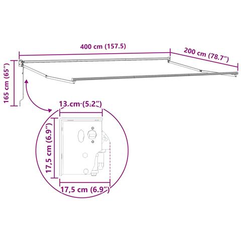 Struttura della tenda elettrica retrattile Antracite 4 x 2 m - Foto 8