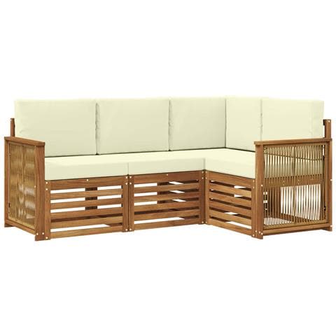 Set divani con cuscino 4 pcs Legno di Acacia Massello - Foto 1