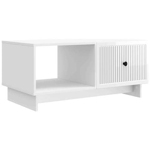 Tavolino da salotto Bianco Lucido 90 x 50 x 40 cm - Foto 1