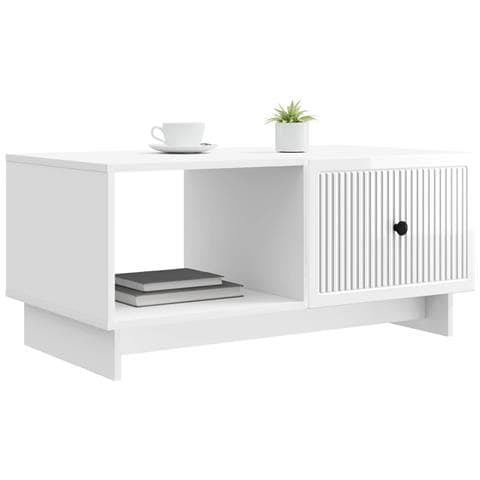 Tavolino da salotto Bianco Lucido 90 x 50 x 40 cm - Foto 2