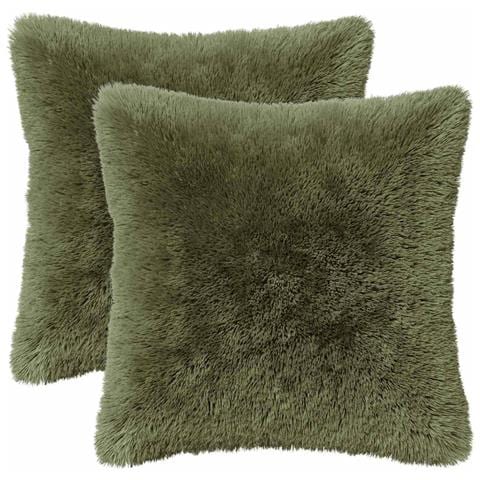 Cuscino con cuscino HEERLEN 2 pz Verde Fleece PV - Foto 1