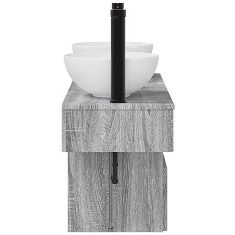 Set di mobili per il bagno 3 pz Sonoma grigio - Foto 10