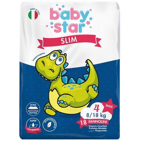 Pannolini Babystar Slim 8/18KG Taglia 4 Maxi 18 Pezzi - Foto 1
