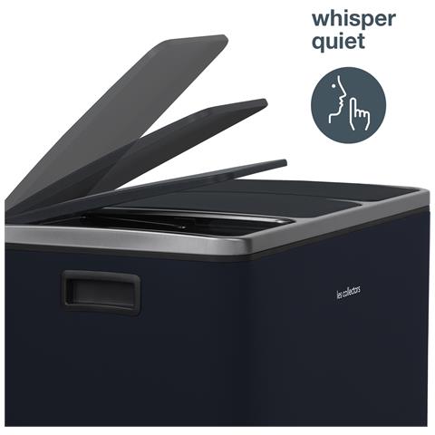 Pattumiera A Pedale In Acciaio Inox Spazzolato, 54 L, 3 Scomparti 18l, Blu - Foto 6