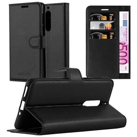 Custodia Compatibile Con Nokia 5 In Nero Carbone - Coperchio Protettiva Con Chiusura Magnetica, Funzione Stand E Tasca Per Le Carte - Foto 1