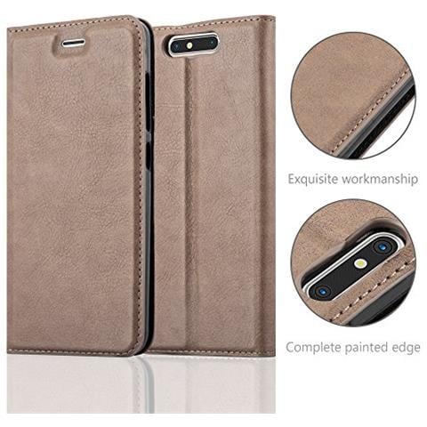 Custodia Compatibile Con Zte Blade V8 In Bruno Caffè - Coperchio Protettiva Con Chiusura Magnetica, Funzione Stand E Tasca Per Le Carte - Foto 2