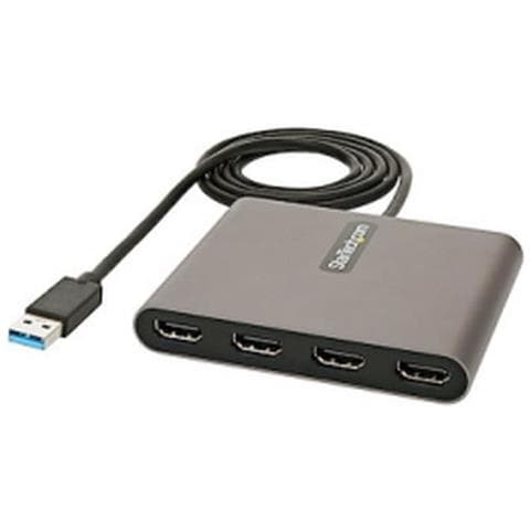 Adattatore USB-A a HDMI 1080p 60 Hz a 4 porte - Convertitore USB tipo A a HDMI - Multi Monitor Dongle Adapter - Adattatore multiporta /Replicatore di porte USB Type A a 4x HDMI - Foto 1