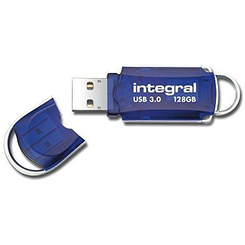 Courier 128GB USB 3.0, USB 3.0 (3.1 Gen 1) , Type-A, 0 - 60 °C, Cuffia, Blu, Argento, Windows 10 Education, Windows 10 Education x64, Windows 10 Enterprise, Windows 10 Enterprise x64, Wi - Foto 1
