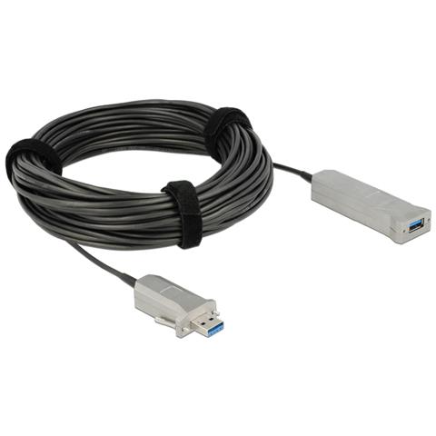 20m USB3.0-A + USB Micro-B / USB3.0-A 20m USB A / Micro-USB B USB A Nero, Argento cavo USB - Foto 2