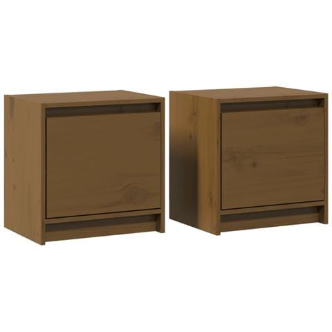 Comodini 2 Pz Marrone Miele 40x30,5x40 Cm In Massello Di Pino - Foto 2