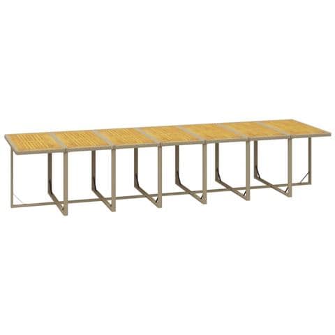 Set Da Pranzo Per Giardino 15pz Con Cuscini In Polyrattan Beige - Foto 9