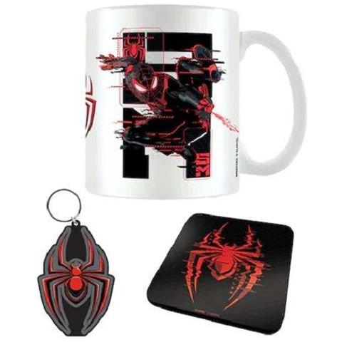 Marvel - Spider-man: Miles Morales - Set Regalo (web Glitch) : Tazza, Sottobicchiere E Portachiavi - Foto 1