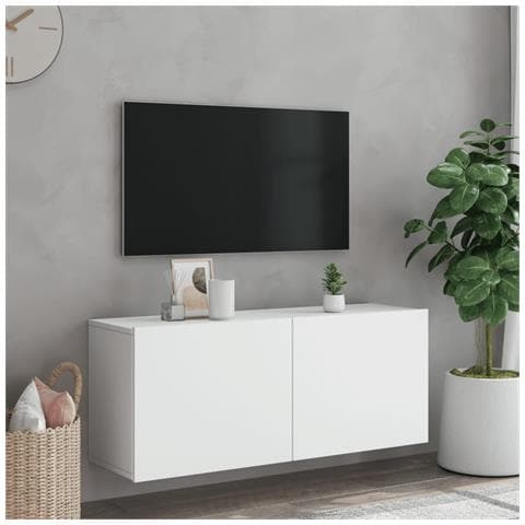 Mobile Tv A Parete Bianco 100x30x41 Cm - Foto 3