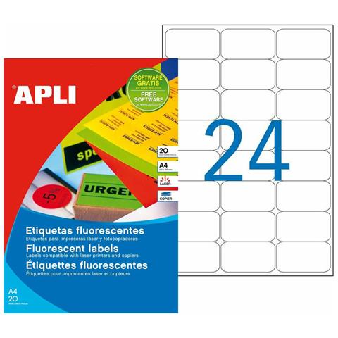 Adesivi /etichette Apli 64 X 33,9 Mm Giallo A4 20 Foglie - Foto 1